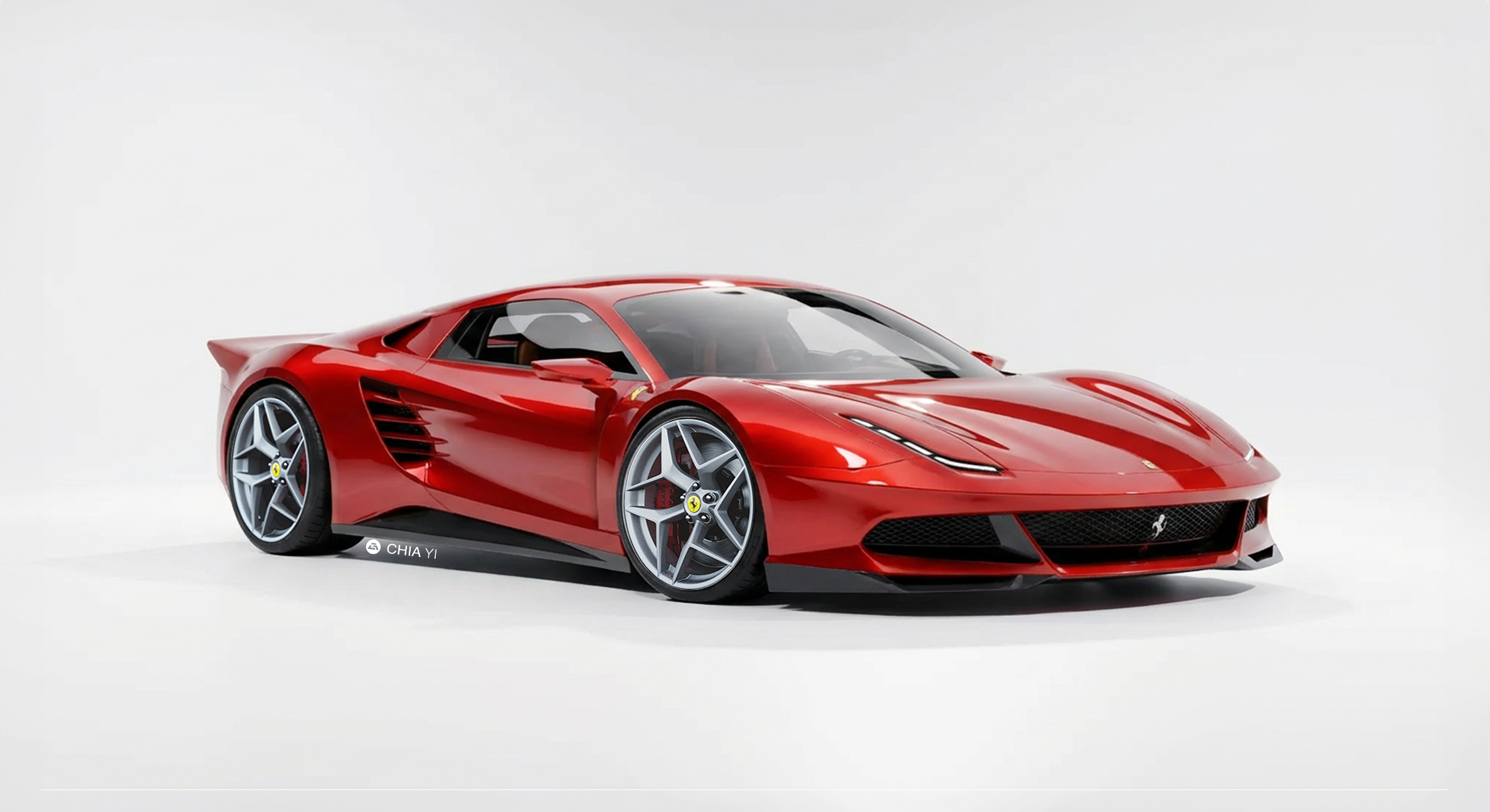 Ferrari Testarossa — Front 3/4 Refined