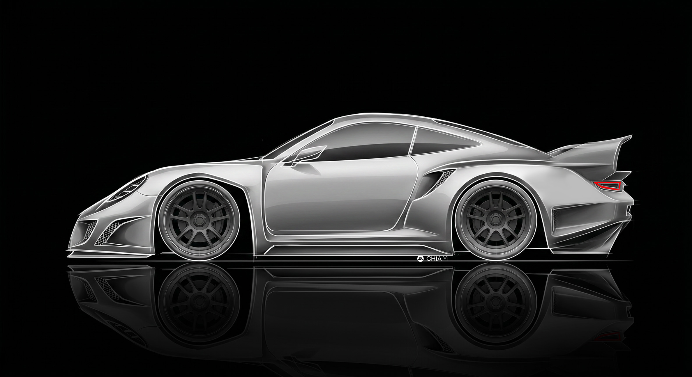 Porsche 959 Homage — Side Sketch