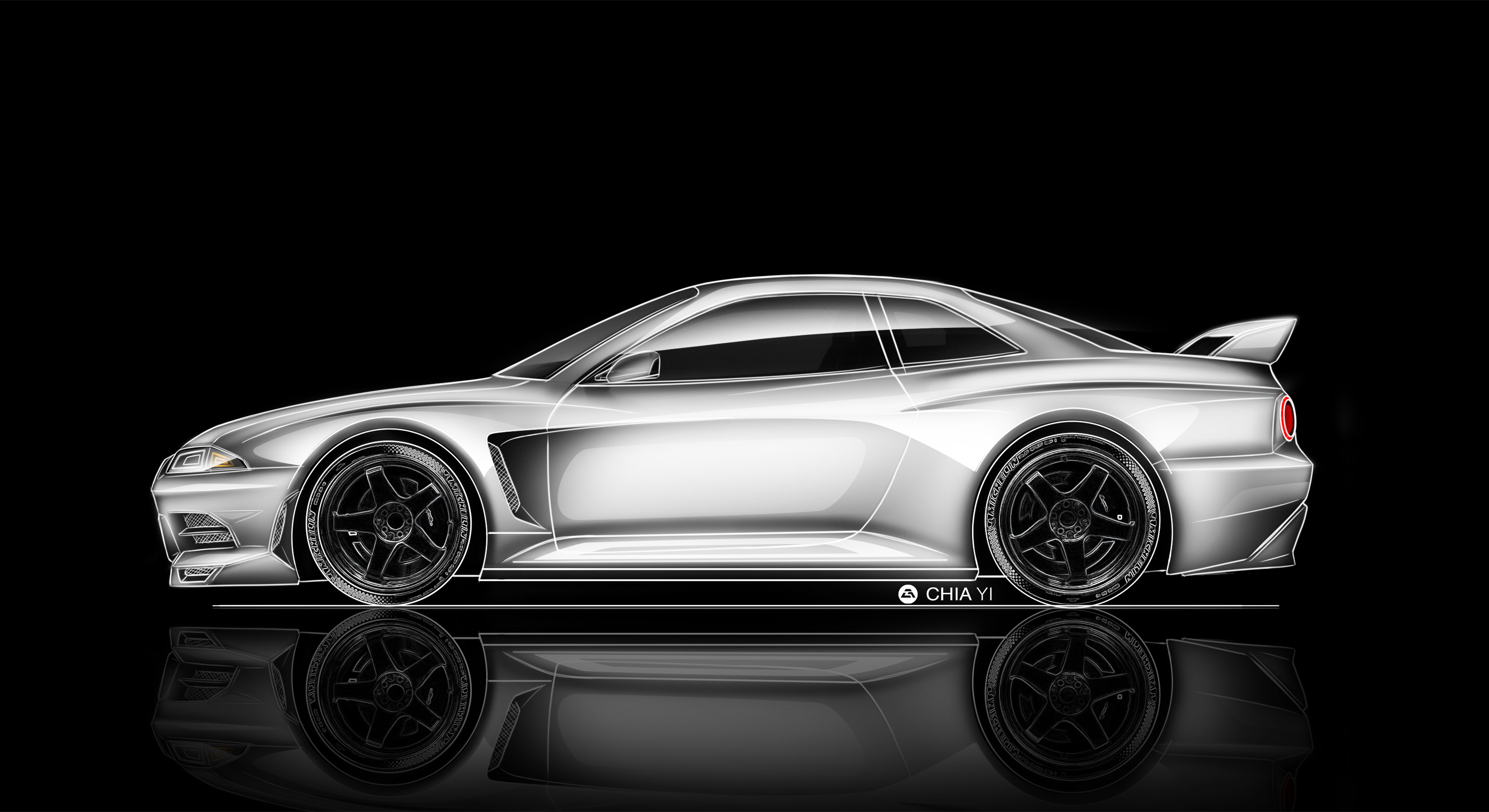 Nissan GTR R32 — Side Sketch
