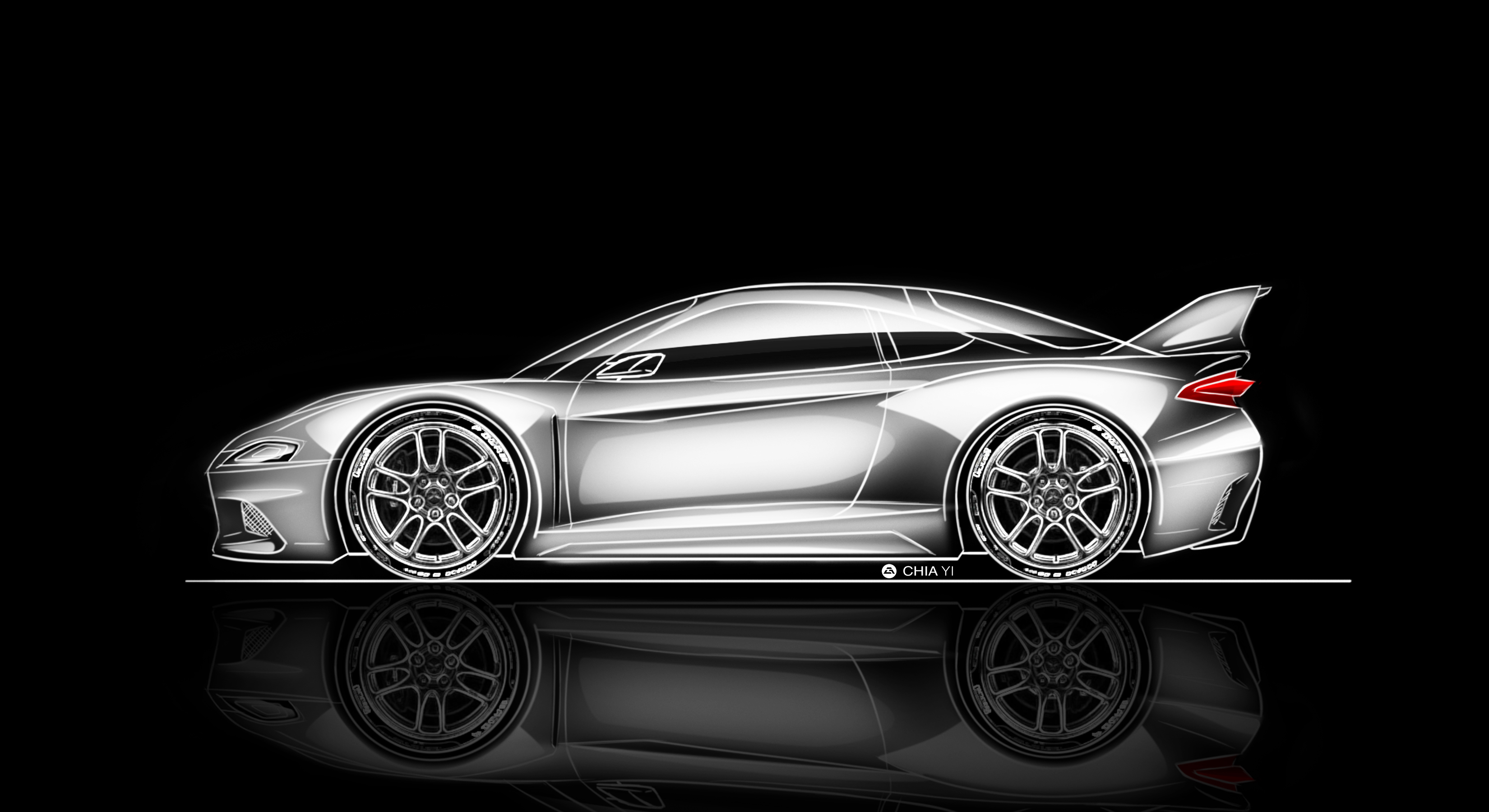 Mitsubishi Eclipse GSX — Side Sketch