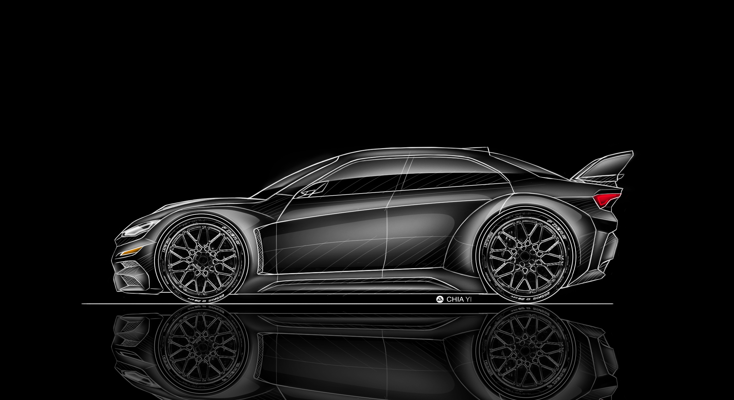Mitsubishi Lancer Evo — Side Sketch